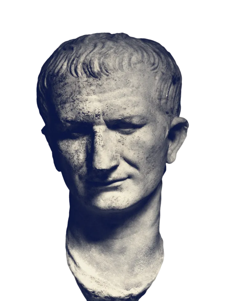 A marble portrait head of the Roman emperor Vespasian